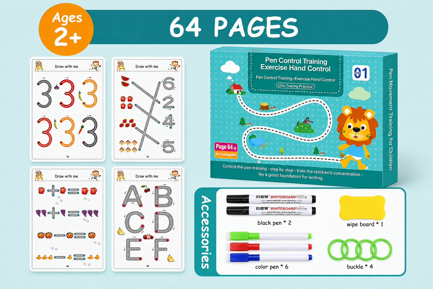 Magical Tracing Workbook – 64 Pages